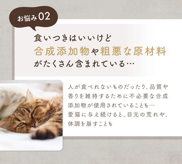 合成添加物や粗悪な原材料がたくさん含まれている…